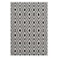 (D532) Black & White Diamond Design Area Rug, 8x10