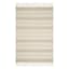 (B779) Reese Ivory Striped Fringe Area Rug, 5x7