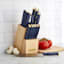Farberware 15-Piece Navy and Gold Handle Triple Riveted Knife Block Set