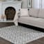 (D558) Salinas Grey & White Diamond Design Area Rug, 5x7