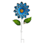 Blue Metal Flower Yard Stake, 42"