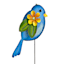 Blue Bird with Flower Yard Pick, 15"