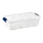 Clear Storage Bin with Blue Latch Lid, 8l