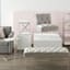 Laila Ali Grey Tufted Bench with Clear Acrylic Legs