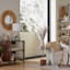 White & Grey Geo Ceramic Accent Lamp Base, 18"