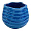 Indoor Blue Beveled Ceramic Pot, Extra Small