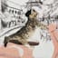 Paris Cat Canvas Wall Art, 12"