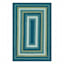 (E133) Kingsburg Blue Braided Indoor & Outdoor Area Rug, 5x7
