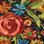 (E255) Santa Monica Black Floral Indoor & Outdoor Accent Rug, 3x5