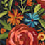 (E255) Santa Monica Black Floral Indoor & Outdoor Runner, 2x5