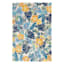 (E264) Santa Monica Blue Floral Indoor & Outdoor Area Rug, 7x10