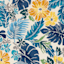 (E264) Santa Monica Blue Floral Indoor & Outdoor Area Rug, 7x10