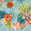 (E227) Santa Monica Trellis Aqua Floral Indoor & Outdoor Area Rug, 7x10