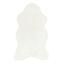 (C151) Grayson Shaped Ivory Faux Fur Shag Area Rug, 5x7