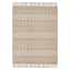 (A469) Found & Fable Arthur Ivory & Grey Area Rug with Tassels, 8x10