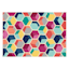 (D392) Hexagon Geometric Multicolor Colored Printed Accent Rug with Non-Slip Back, 2x4