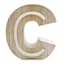 6" LED Wood Monogram Letter, C