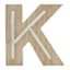 6" LED Wood Monogram Letter, K