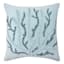 Ty Pennington Coral Beaded Light Blue Velvet Throw Pillow, 18"