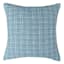 Light Blue Woven Plaid Throw Pillow, 18"