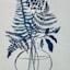 Honeybloom Glass Framed Navy Blue Botanical Print Wall Art, 19x25