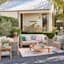 Park City Patio Blonde Acacia Wood Lounge Chair with Rope Accent