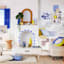 Tracey Boyd Blue Floral Mosaic Hurricane, 6.5"