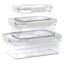 Set of 3 Rectangle Airtight Food Storage Containers, White