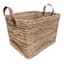 Honeybloom Austin Seagrass Storage Basket with Leather Handles, Large
