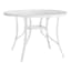 Round Water Wave Glass Top Outdoor Dining Table, White