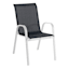 Stackable Black Sling Patio Chair with White Frame