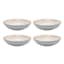 Set of 4 Ceramic Dinner Bowls, Multicolor Stripe