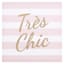 Tres Chic Pink Striped Canvas Wall Sign, 12"