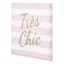 Tres Chic Pink Striped Canvas Wall Art, 12"