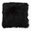 Black Angora Faux Fur Throw Pillow, 24"