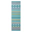 (E330) Mikayla Blue Multicolor Striped Indoor & Outdoor Runner, 2x7