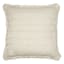 Natural Woven Striped Fringe Throw Pillow, 20"