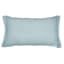 Light Blue Woven Throw Pillow with Flange, 14x24