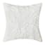 Frannie White Floral Embroidered Throw Pillow, 18"