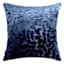 Sasha Navy Blue Leaf Design Chenille Throw Pillow, 18"