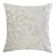 Sasha Ivory Leaves Chenille Throw Pillow, 18"