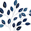 Honeybloom Glass Framed Blue Botanical Print Wall Art, 17"