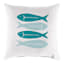 Ty Pennington Blue & White Fish Outdoor Throw Pillow, 16"