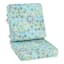 2-Piece Calista Teal Outdoor Gusseted Deep Seat Cushion