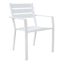 Grammercy Stackable Steel Slat Patio Dining Chair, White