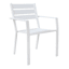 Grammercy White Steel Slat Outdoor Dining Chair