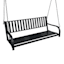Black Steel Slat Outdoor Porch Swing, 50"