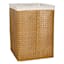 Natural Bamboo Wood Laundry Hamper with Liner, Large