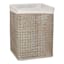 Grey Bamboo Wood Laundry Hamper with Liner, Small