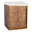 Antique Bronze Bamboo Wood Hamper with Liner, Medium